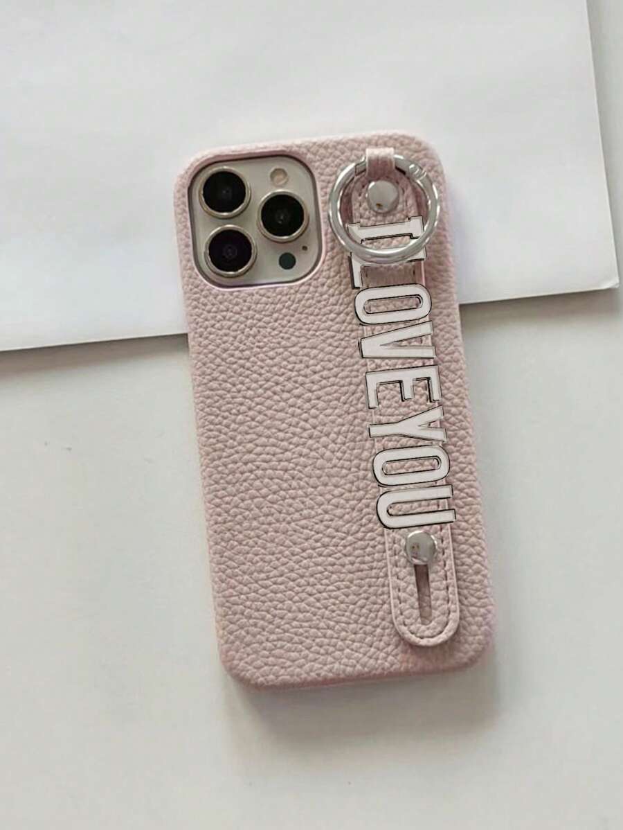 1pc Customized Pink PU Leather Phone Case, Customers Can Send Text Message, 4 Color Letter Options Pink Phone Charm,Strap Cute,Colorful,Stylish,Kawaii Custom,Personalized,Unique,Customized Ideal Gifts For Him,Ideal Gifts For Her Boyfriend,Girlfriend,Family,Friends,Grandparents,Couple,Pet Lovers For Anniversaries,For Birthdays,For Graduation,For Weddings,For Prom,For Mother's Day,For Father's Day,Stylish,Colorful,Vintage,Cute,Contracted,Funny,Custom,Personalized,Unique,Customized,Ideal Gifts For Him,Ideal Gifts For Her,Boyfriend,Girlfriend,Family,Friends,Grandparents,Couple,For Anniversaries,For Birthdays,Customized Phone Cases,Easy Comfort - Pink - View 1