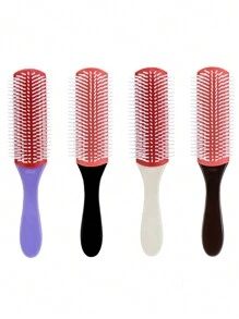 1pc 9 Rows Detangling Styling Brush, Easy To Clean Hair Brush, Use For Styling, Detangling, Shaping, Smoothing, Blow-Drying, Separating, Curl Defining, Suitable And Men's Curly Hair Comb, Hair Brush, Comb, Hair Tools, Hair Products And Accessories For Barber Salon Beauty Brushes, Edge Brush Hair Comb, Comb Hair, Detangling Brush, Comb, Slick Back Brush, Hairbrush, Edge Brush Hair Brush, Detangling Brushes, Hair Tools, Hair Stuff, Hair Care, Curly Hair Brush, Barber, Hairdressing Equipment, Hairstyle, Hairdressing - Multicolor - View 7