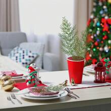 30 件人造松枝仿绿叶茎松枝塑料圣诞装饰 - DIY 节日配饰、情人节、礼物