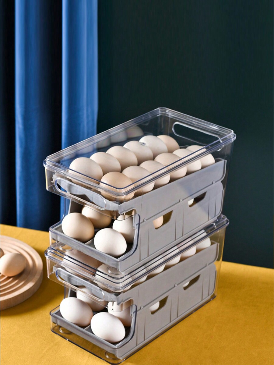 Home Refrigerator Slide Egg Carton Kitchen Large Capacity Double Layer