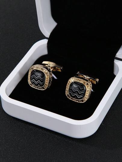 1 件男士复古银色金属圆形波浪条纹袖扣，可调节衬衫袖口配饰，适合休闲装万圣节学校优雅商务婚礼季节送给新郎和伴郎的礼物