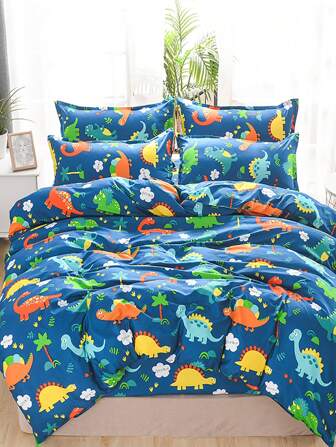 2/3pcs Planet Print Children's Duvet Cover Set, Soft And Comfortable Children's Duvet Cover, Suitable For Boys And Girls Bedding (1 Duvet Cover + 2/3pillowcases)