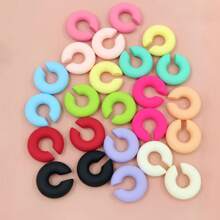 10pcs/Set Fashionable Dopamine Colorful Jelly Acrylic Twist Crescent Star Candy Color Clip On Earrings, No Piercing Needed - Style9 - View 6