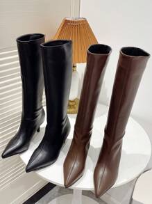 Brown Over-The-Knee Boots For Women, Pointed Toe Tall Riding Boots, Minimalist Sexy Slim High Heel Boots, New Skinny Boots For Autumn/Winter,Party