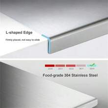 1 件重型不锈钢厚切菜板，有效保护桌面和厨房台面，适用于肉类、水果、蔬菜、面包和烘焙，具有防滑边缘、奶酪板、厨房必需品、家居用品、宿舍用品、圣诞礼物！！！ - 彩色 - 查看 6