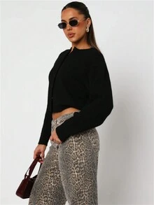 V-Neck Loose Knitted Cardigan Sweater, European And American Style, New For Women, Autumn Winter