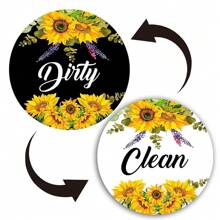 1 件洗碗機磁鐵清潔髒標誌正反指示貼紙時尚通用廚房洗碗機冰箱磁鐵 Uv 工藝加軟磁鐵適用於廚房收納盒方形邊框圖案冰箱裝飾品 - 黑色 - 查看 25