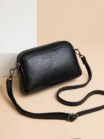 1pc Women's Fashion Versatile Crossbody Bag, Multi-Zipper Square Bag, Adjustable Shoulder Strap Shoulder Bag, Girlfriend Bag, Mommy Bag, Suitable For Daily Use, Party, Work, Best Gift Choice