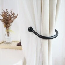 2pcs Minimalist Curtain Wall Hooks, Round Headed Small Curved Hooks - Multicolor - View 3