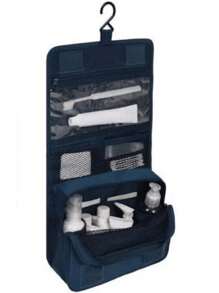 Necessaire Bolsa masculino feminina de Viagem Organizador de Objetos de Higiene Pessoal Com Divisória 002 - Azul - Visão 1