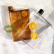 1 件 350ml/420ml 透明可重复使用细长扁平水瓶，透明便携式塑料杯，适用于学校、运动、旅行、餐饮、户外、露营 - 彩色 - 查看 6