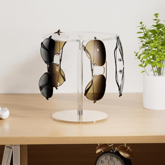 Clear Acrylic Sunglasses Display Stand With Modern Design, Perfect For Eyewear Showcases, Retail Stores, And Home Decor Stylish Clear Acrylic Eyewear Holder For Sunglasses And Glasses, Featuring Durable Material And Elegant Details, Ideal For Retail Display And Home Organization Elegant 2-Tier Clear Acrylic Eyewear Display Rack, Perfect For Sunglasses And Glasses, Ideal For Window Displays, Retail Shops, And Home Use