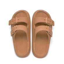 Men's Cloud Flip Flops Slide Sandal Two Straps Comfortable Birken Buckle - 駝色 - 查看 4