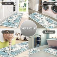 2/3pcs Pumpkin And Plaid Design Kitchen Rugs, Washable And Anti-Slip, For Thanksgiving Home Decor - Multicolor - View 4
