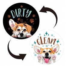 1 件洗碗機磁鐵清潔髒標誌正反指示貼紙時尚通用廚房洗碗機冰箱磁鐵 Uv 工藝加軟磁鐵適用於廚房收納盒方形邊框圖案冰箱裝飾品 - 黑色 - 查看 27