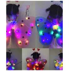 Disfraz De Mariposa Para Niña, Disfraz Mariposa Con Luz LED - Azul - Ver 3