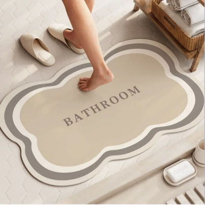 浴室硅藻泥地垫吸水垫厕所门速干防滑垫脚垫卫生间厨房地毯软垫家居浴室装饰浴垫户外地毯门垫秋季装饰浴室配件返校入口装饰
