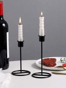 1pc European Style Iron Art Double Cup Design Candlestick For Home Living Room Kitchen Dining Room Wedding Party Table Decoration