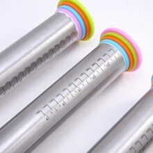 1 件，可调节擀面杖，17 英寸，大型不锈钢面团擀面杖，适用于披萨、馅饼、饼干、饺子、面条等，厨房用具、厨房小工具、厨房配件