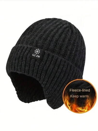 Men's Thickened Wool Ear-Protection Knitted Hat Is A Perfect Gift For Fathers Beanie Fall Outfit