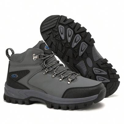 男士高帮登山靴，保暖户外休闲运动鞋，徒步露营徒步登山大码靴子，秋冬