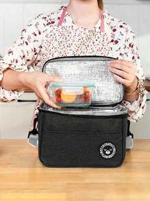 1pc Insulated Lunch Bag, Portable Large Capacity Waterproof Leakproof Reusable Lunch Tote Bag, For Travel Work SchoolPicnic BagSchool Lunch BoxLunch Box BagMultifunctionalPicnic Bag Back To School School Supplies School Bag School Essentials College EssentialsWomanFor Women Ladies