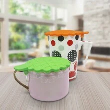 1 件/6 件创意快速装固定按扣马克杯盖 PP 3.5 英寸饼干图案香料果汁咖啡奶茶防尘杯盖 - 9cm/3.5in - 查看 10
