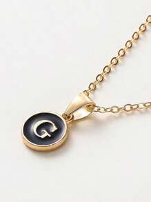 1 Stück Modische Halskette Mit Buchstaben-anhänger, Personalisierte Buchstaben-halskette Für Frauen Und Mädchen, Goldfarben, Geschenk-accessoires