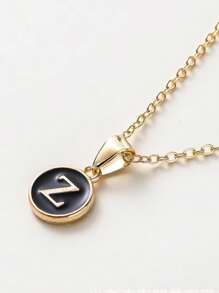 1 Stück Modische Halskette Mit Buchstaben-anhänger, Personalisierte Buchstaben-halskette Für Frauen Und Mädchen, Goldfarben, Geschenk-accessoires