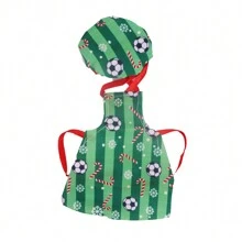 1 pieza Conjunto de accesorios navideños para muñeca - Delantal + Gorro de chef (El diseño es aleatorio, la muñeca no está incluida)