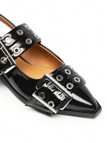 Women's Ballet Flats Double Strap Pointed Toe Ankle Strap Slingback Flats Comfortable Fashion Elegant Party Shoes