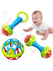 1 pezzo/2 pezzi/3 pezzi Giocattolo martello a campanello per bambini, con simpatica faccia sorridente, set combinato, martelli a campanello a singola e doppia testa, palla di addestramento, puzzle per bambini, giocattolo calmante per il sonno precoce, interazione genitore-figlio, generazione di musica, formazione all'ascolto, festival, compleanni, regali per feste, interazione per bambini, Montessori, è un set di giocattoli molto divertente e perfetto per bambini e bambine in età prescolare