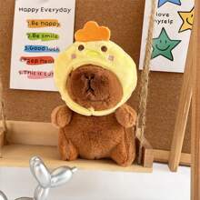 1 pieza de 13cm/5.11in Llavero de punto neutro de imitación, lindo y creativo, con bufanda verde tipo hamburguesa, diversos capibara, accesorios diarios de todo tipo, diseño de dibujos animados lindos, regalo ideal para estudiantes, bolsas, accesorios, colgante de peluche, para hermanos, pareja, cumpleaños, festivales, todas las estaciones, graduación, carnaval, bendiciones, despedida, novia, hermosos accesorios para el automóvil, pequeño regalo