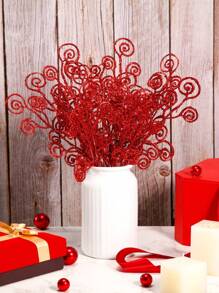 MEHELANY 20/10Pcs Christmas Tree Picks Sprays Candy Shape Curl Sticks Spray Branches Glitter Artificial Stem Picks, Christmas Tree Stem Ornaments For DIY Crafts Garland Christmas Home Decor Wedding Wreath Decoration Vase Filler Christmas Decorations Room Decor