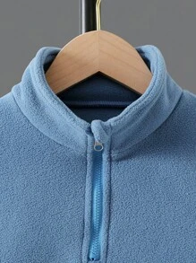 2 Stücke/Set Tween Jungen Koreanischer Stil Lässige Plüsch Outfit, Frühling/Herbst