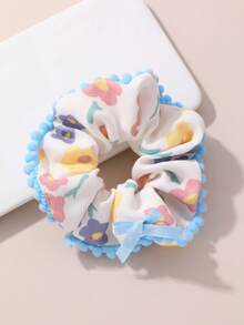 NAIZHU 1 pieza Adorable moño bicolor, coletero con estampado de flor de cerezo y oso de peluche - ZMH2477lanse - Ver 6