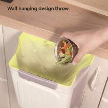 1 pieza Papelera de cocina montada en la pared, plegable, especial para residuos de cocina, puerta de armario, cubo de almacenamiento, cesta de papel para baño, decoración del hogar, regalos navideños, regalos para el hogar, decoración de la habitación
