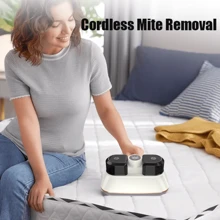 1pc Portable Handheld Dust Mite Remover, Home Dust Mite Vacuum Cleaner For Sofa, Bed, Small Household Appliance, Keyboard, Carpet Cleaning, 2000mAh*3/100W/70dB (Please Charge It Fully Before Use)