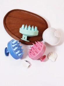 Brosse de shampooing pour massage du cuir chevelu, utilisation à sec et humide, soins manuels du cuir chevelu, grattoir doux en silicone utilisé pour enlever les pellicules et exfolier - Multicolore - Voir 6