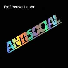 Car Sticker Antisocial Letter Windshield Creative Reflective Vinyl Decals Window Moto Styling Decor Motorcycle Auto Accessories - 20x3cm/7.87x1.18inch - View 17