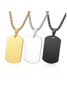 1 pieza Collar personalizado con grabado, collares con grabado personalizado, collares de acero inoxidable, accesorios de joyería, regalos personalizados minimalistas DIY con nombre, adecuado para hombres, regalos de joyería de cumpleaños