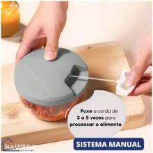 Kit 02 Large Food Crusher Food Chopper Multiprocessor Mini Processor 500ML Cut Tear Food Kitchen - 黑色 - 查看 4