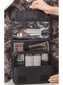 Necessaire Bolsa masculino feminina de Viagem Organizador de Objetos de Higiene Pessoal Com Divisória 002 - Azul - Visão 6