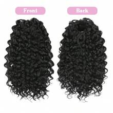 Ponytail Extension Drawstring Ponytail For Women 12/14/18/22 Inch Synthetic Long Afro Curly Fluffy Ponytail For Daily Use - Black - View 3