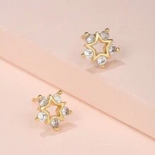 1 Cặp bông tai đính đá Zirconia hình chuồn chuồn, chim và hoa thiết kế sang trọng, đa năng cho các dịp và ngày lễ của phụ nữ - Vàng - Xem 6