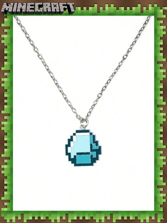 Minecraft 1 Pc Rhinestone Necklaces Jewelry For Men Fashionable Backpack Key Pendant Decoration Party Favors Game Peripherals Derivative For Family Friends Birthday Gift Halloween Fathers Day Gift School Jewelry Men Y2k Accessories Goth Men's Chains Jeans Accessories Gothic Jewellery Back To School Street Halloween Accessories Punk Streetwear Accessories