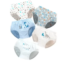 paquete de 5 calzones ropa para niños con diferentes dibujos, ropa interior cómoda algodón, diseño divertido para niñas y niños diarios - Multicolor - Ver 4