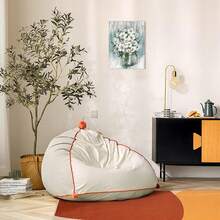 1pc Bathroom Wall Decor Bathroom Pictures For Wall Art Teal White Floral Wall Decoration For Bedroom Kitchen Living Room,Canvas Poster Art Print Picture Gift,Suitable For Bedroom, Dining Room, Living Room, Office,Home Decor, Framed Ready To Hang - Multicolor - View 4