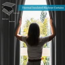 Topchances 2 Piezas Cortinas Exterior con Ojales, Protección UV Impermeable, Cortina Opaca, Cortinas Interiores y Exteriores para jardín, Patio, Pabellón - Gris Claro - Ver 6