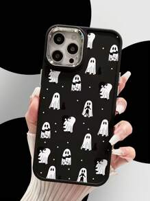 Halloween Ghosts & Cats Pattern Liquid Silicone Mobile Phone Case Full-Body Protection Shockproof Anti-Fall TPU Soft Rubber Case  Compatible With IPhone - Multicolor - View 1